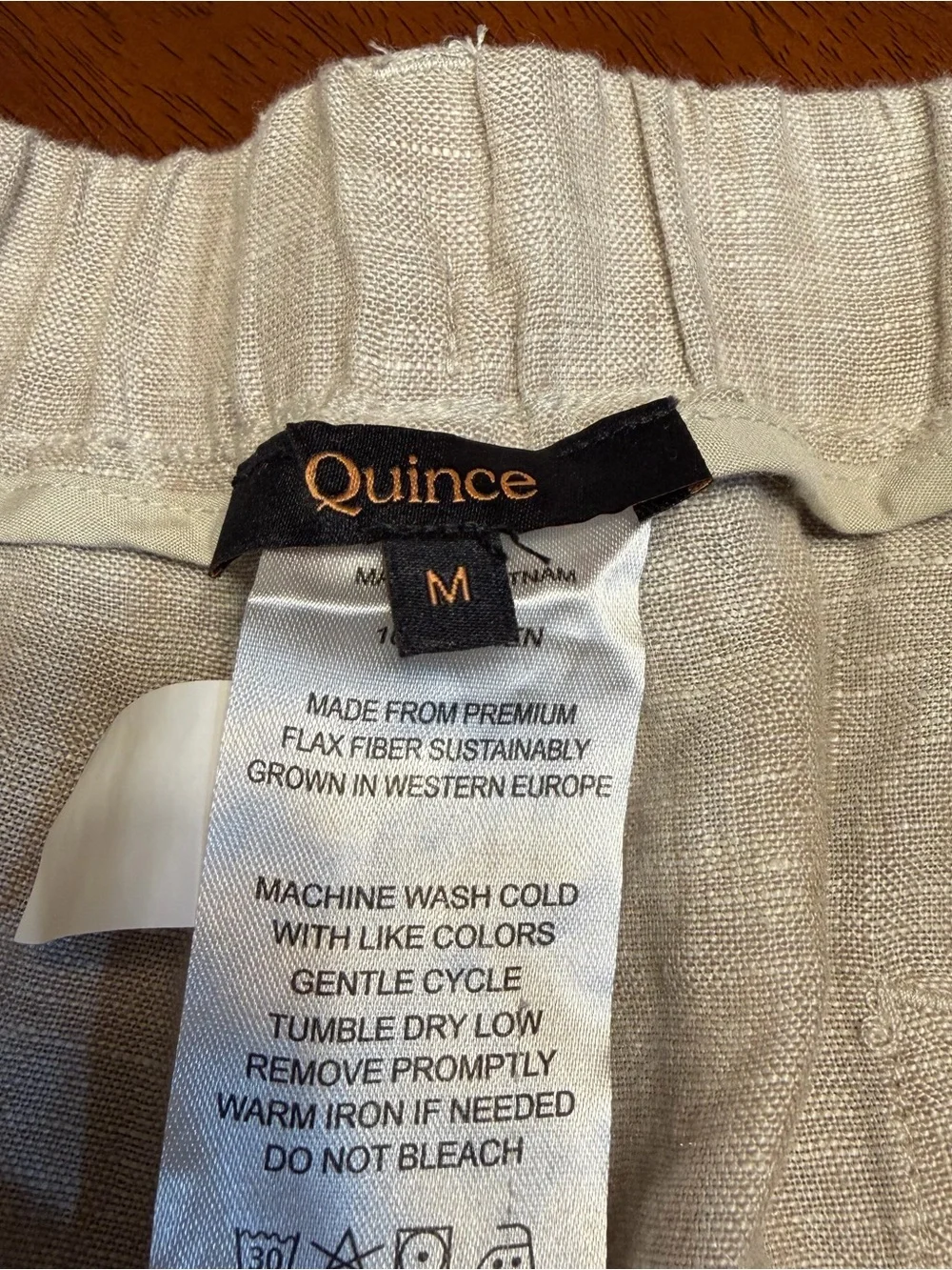 Quince 100% European Linen Cropped Pants Flax Medium Lagenlook Coastal Casual